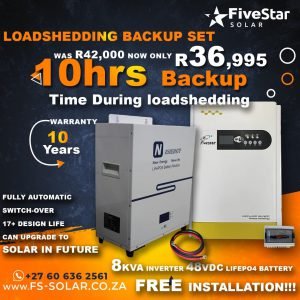 8kVA Loadshedding Backup Set (10hr Backup)