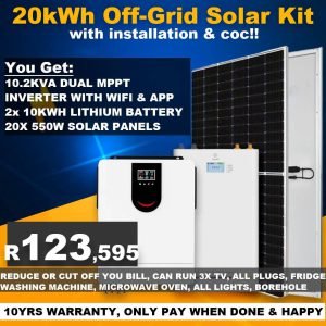 20kWh Off-Grid Solar Kit (20 Panel Variant)
